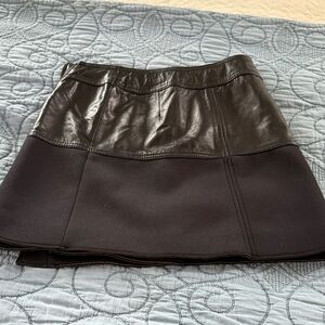 Halogen Black Leather Mini Skirt